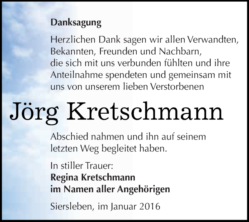 Traueranzeigen Von J Rg Kretschmann Abschied Nehmen De