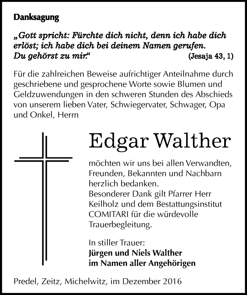 Traueranzeigen Von Edgar Walther Abschied Nehmen De