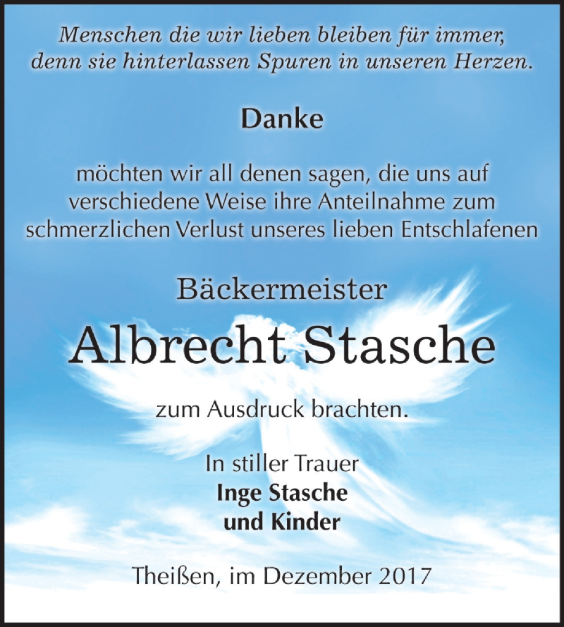 Traueranzeigen Von Albrecht Stasche Abschied Nehmen De