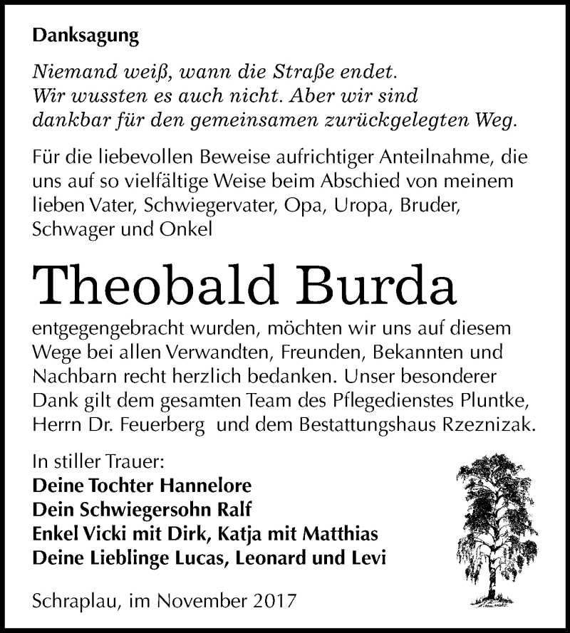 Traueranzeigen Von Theobald Burda Abschied Nehmen De