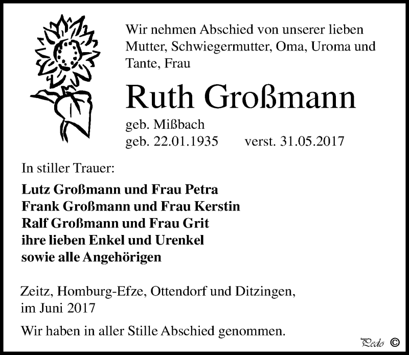 Traueranzeigen von Ruth Großmann abschied nehmen de