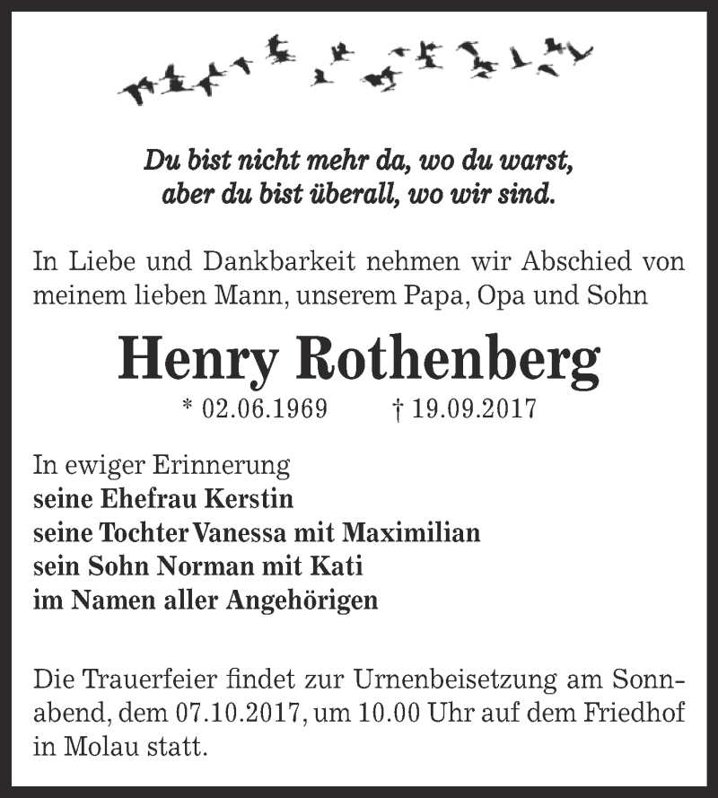 Traueranzeigen Von Henry Rothenberg Abschied Nehmen De