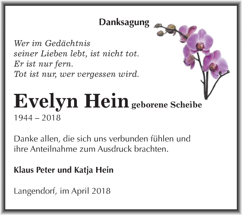 Traueranzeigen Von Evelyn Hein Abschied Nehmen De