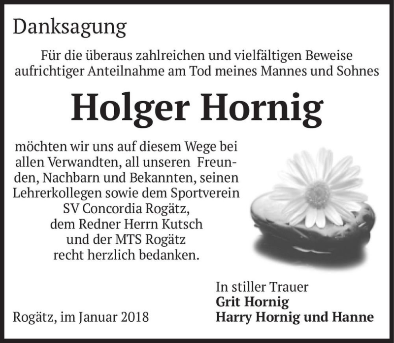 Traueranzeigen Von Holger Hornig Abschied Nehmen De