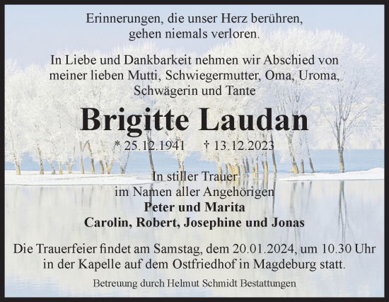 Traueranzeigen Von Brigitte Laudan Abschied Nehmen De