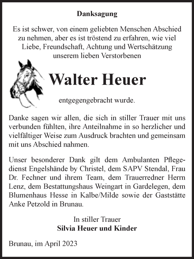 Traueranzeigen Von Walter Heuer Abschied Nehmen De