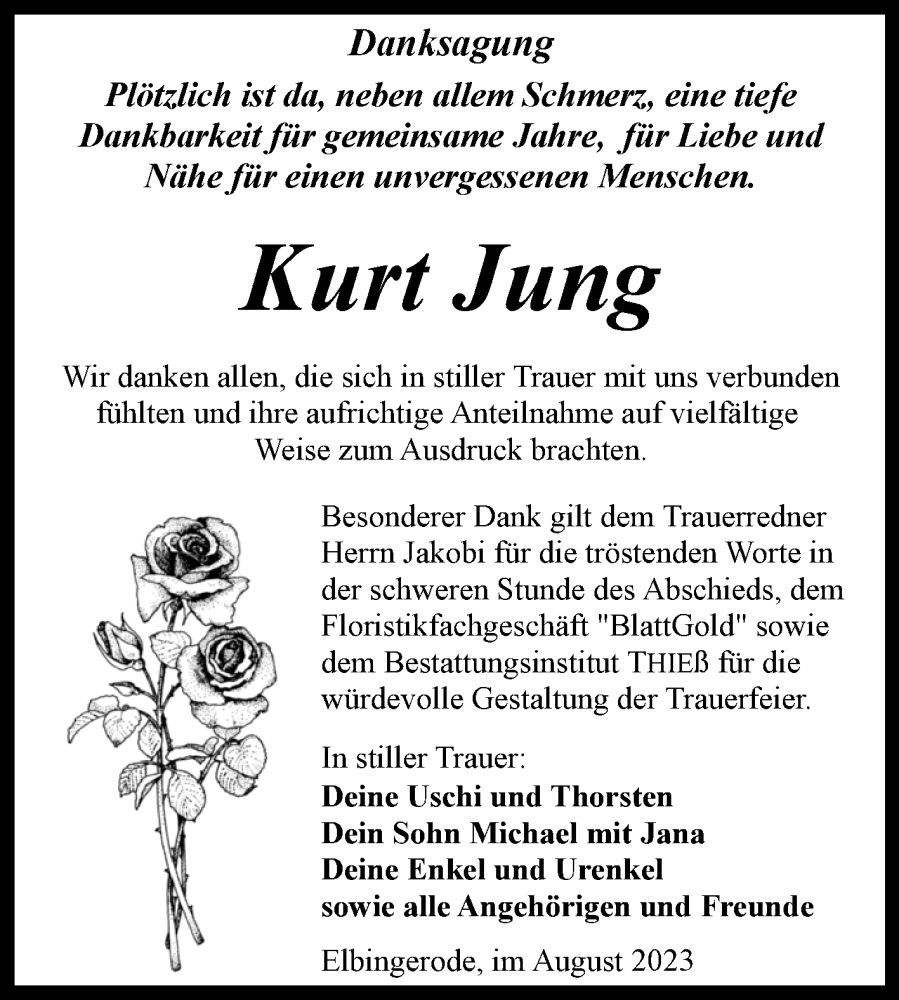 Traueranzeigen Von Kurt Jung Abschied Nehmen De