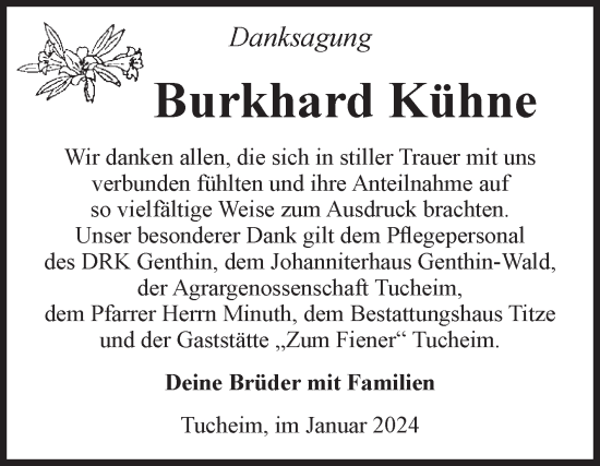 Traueranzeigen Von Burkhard K Hne Abschied Nehmen De